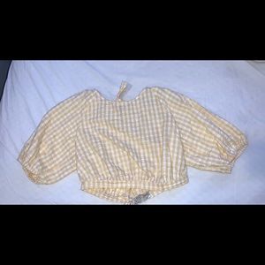 Urban Outfitters Gingham crop W/ Adjustable Ties
